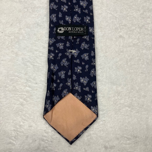 Vintage Don Loper Beverly Hills Mens 100% Italian Silk Paisley Tie Made in USA - Picture 6 of 7